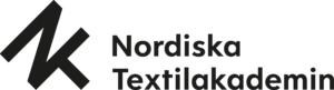 Nordiska Textilakademin logotyp med emblem, liggande version