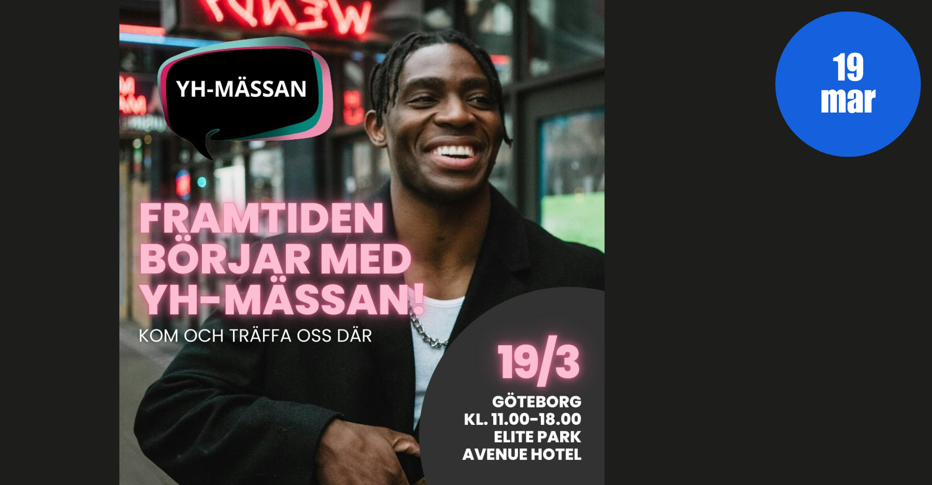 reklambild för YH-mässan i Göteborg 19 mars 2026