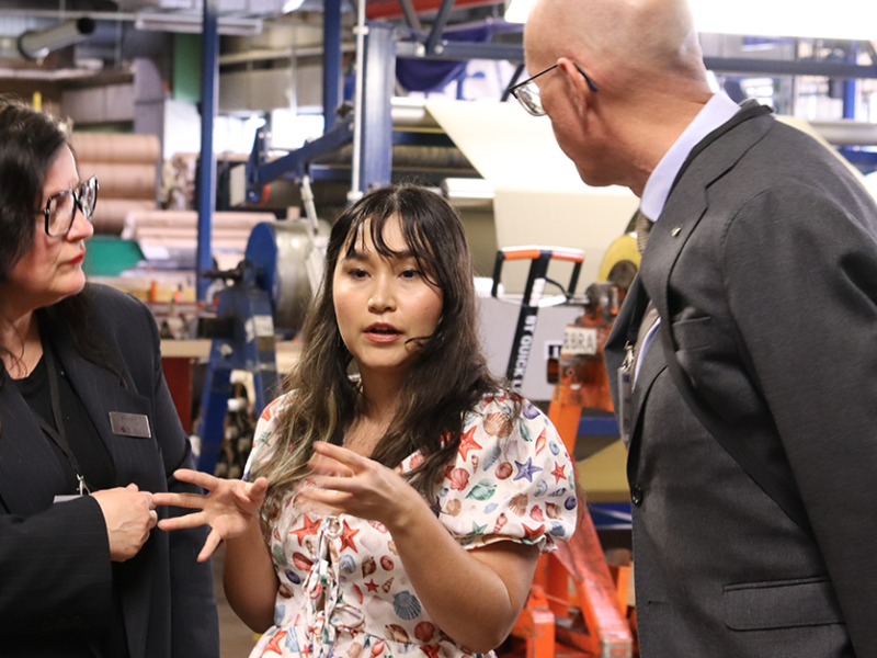 Rundvandring i en textilproduktion