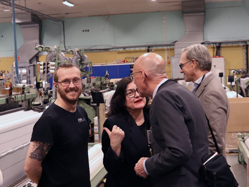 Rundvandring i en textilproduktion