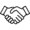 icon med två händer som skakar i hand